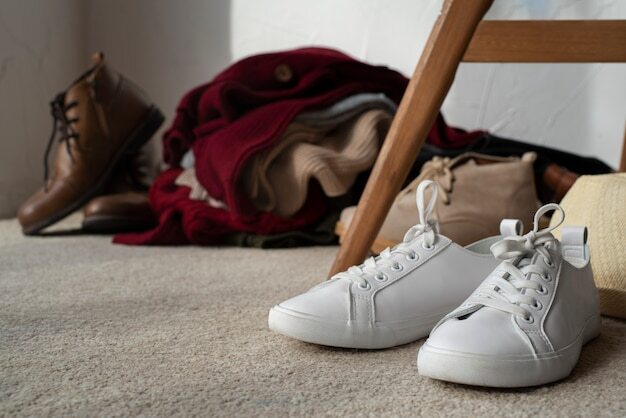 Spring wardrobe switch over still life